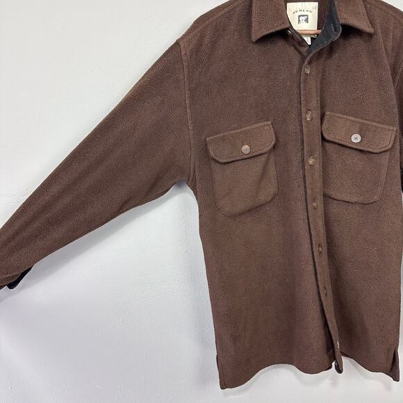 Vintage 90s Juneau Fleece Chore Jacket Size M Brown Button Up Utility Field - Picture 5 of 9